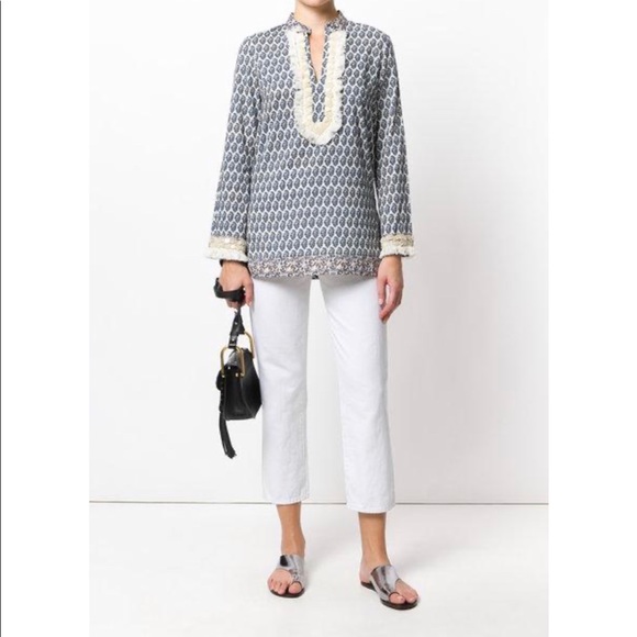 Tory Burch Embellished Tunic in Ellise Paisley - Picture 1 of 7